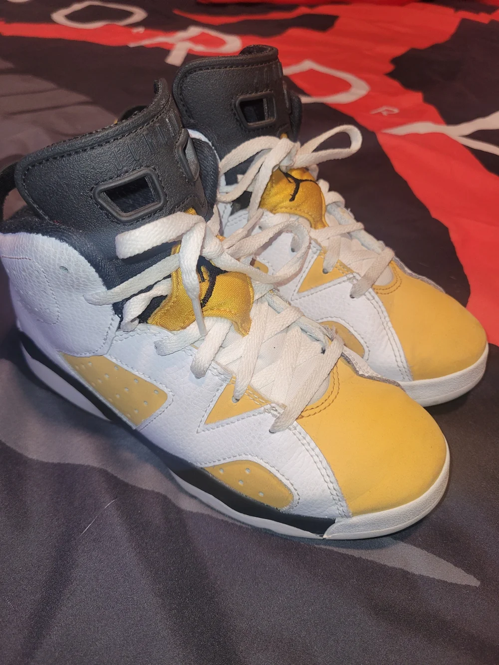 Kids Yellow and White Basketball Sneakers - Youth High-Top Shoes